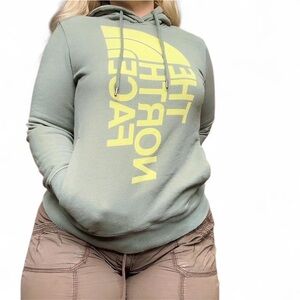 The North Face women’s green grey yellow comfy hoodie sweatshirt